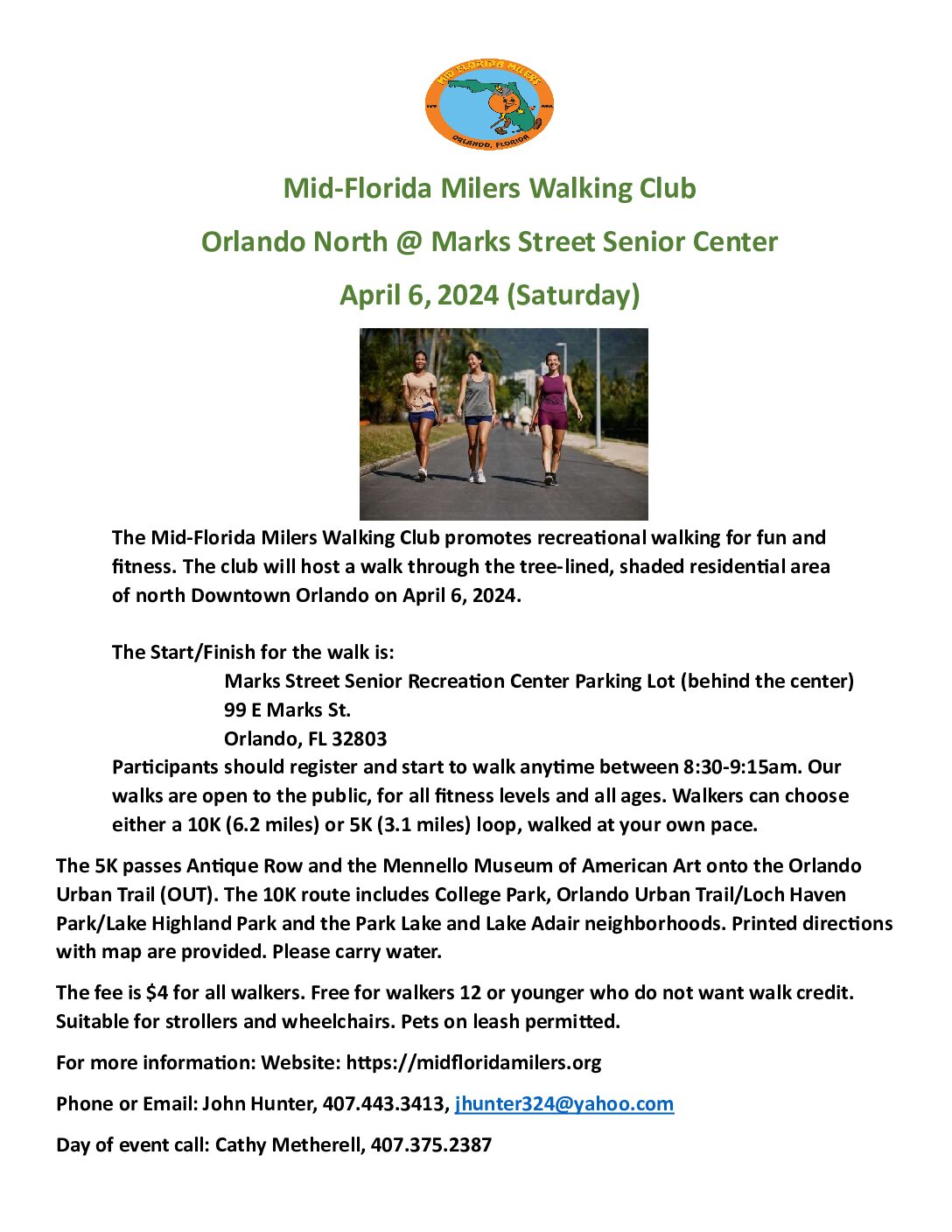 Mid-Florida Miler Club – Orlando North @ Marks Street Senior Center